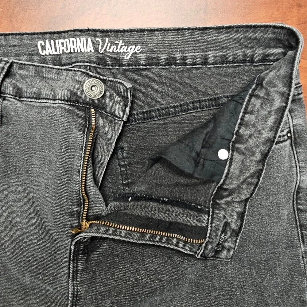California Vintage Wide Leg Jeans Womens 13/31 Grey Frayed Raw Hem Grunge Y2K